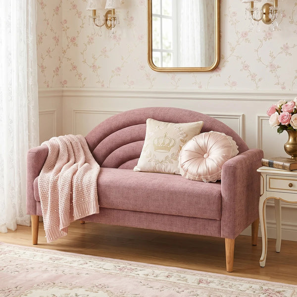 Upholstered Loveseat Wooden Bazar