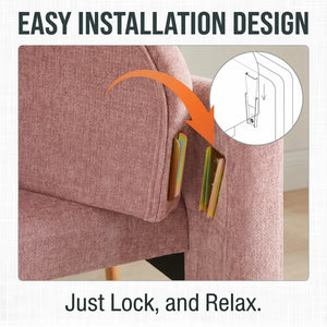 Upholstered Loveseat Wooden Bazar