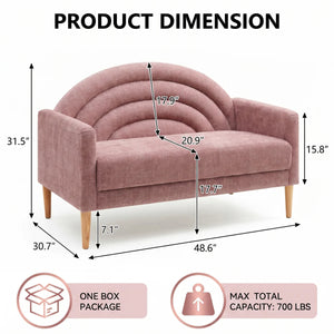 Upholstered Loveseat Wooden Bazar