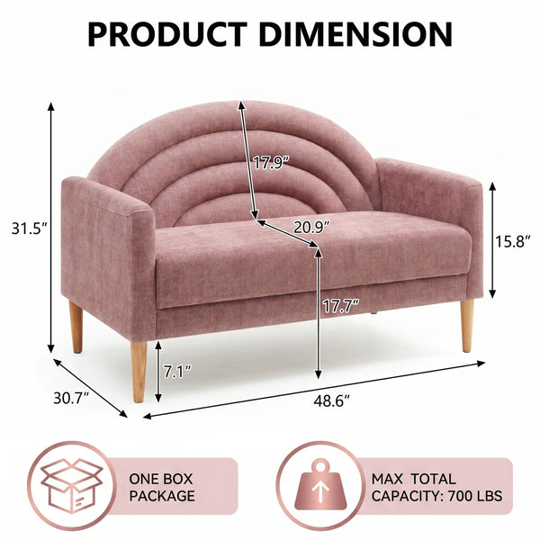 Upholstered Loveseat Wooden Bazar