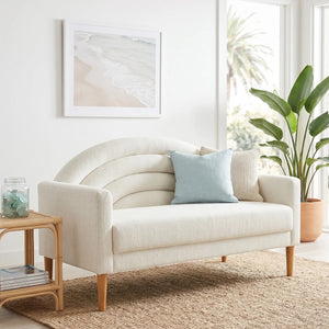 Upholstered Loveseat Wooden Bazar