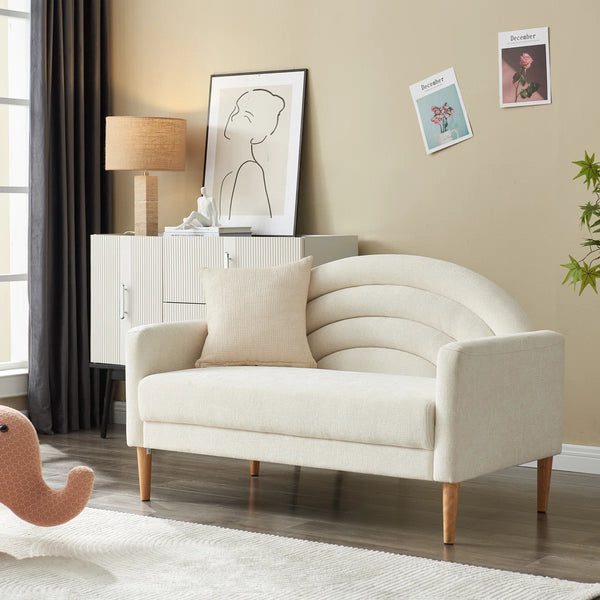 Upholstered Loveseat Wooden Bazar