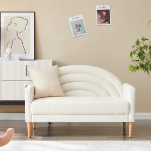 Upholstered Loveseat Wooden Bazar