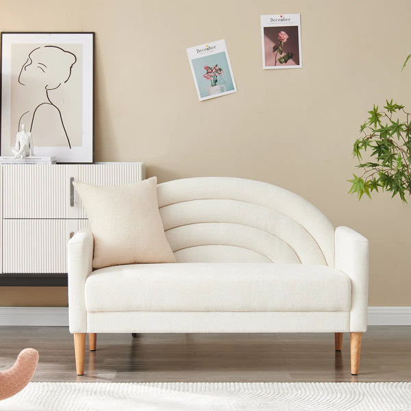 Upholstered Loveseat Wooden Bazar