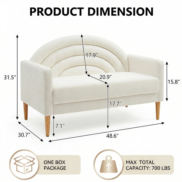 Upholstered Loveseat Wooden Bazar