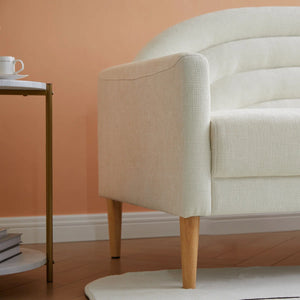 Upholstered Loveseat Wooden Bazar