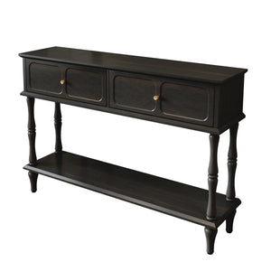 Mid-Century Modern Console Table with 2 Drawers for Entryway & Living Room  Wooden Bazar