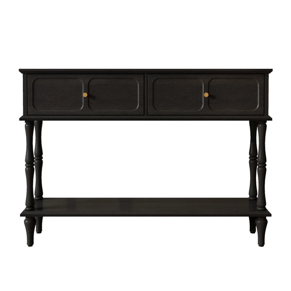 Mid-Century Modern Console Table with 2 Drawers for Entryway & Living Room  Wooden Bazar