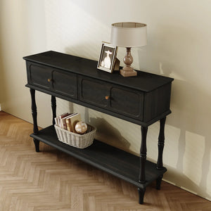 Mid-Century Modern Console Table with 2 Drawers for Entryway & Living Room  Wooden Bazar