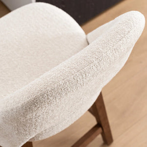 Mid-Century Modern Armless Upholstered Counter Stool (Set of 2)  Wooden Bazar