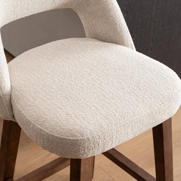 Mid-Century Modern Armless Upholstered Counter Stool (Set of 2)  Wooden Bazar