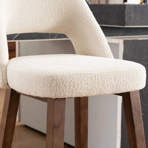 Mid-Century Modern Armless Upholstered Counter Stool (Set of 2)  Wooden Bazar