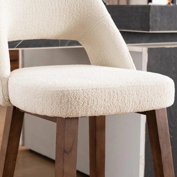 Mid-Century Modern Armless Upholstered Counter Stool (Set of 2)  Wooden Bazar