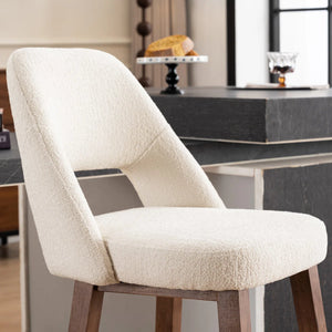 Mid-Century Modern Armless Upholstered Counter Stool (Set of 2)  Wooden Bazar