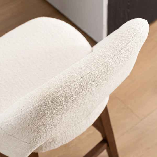 Mid-Century Modern Armless Upholstered Counter Stool (Set of 2)  Wooden Bazar