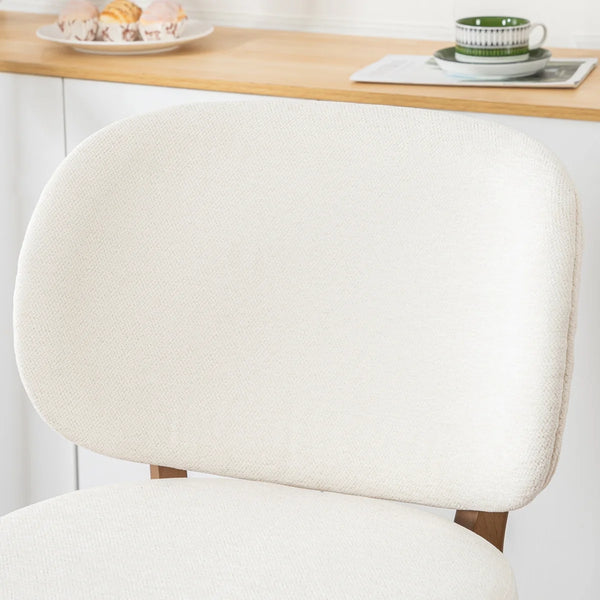 Mid-Century Modern Counter Stool, Fabric Upholstered Barstool with Wingback, Armless Counter Height Bar Stool With Wood Legs, Metal Footrest, For Kitchen Island Bar Counter, Navy, Set of 2  Wooden Bazar