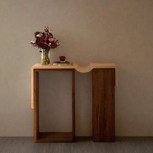 Mid-Century Modern Solid Wood Console Table for Entryway, Hallway & Living Room  Wooden Bazar