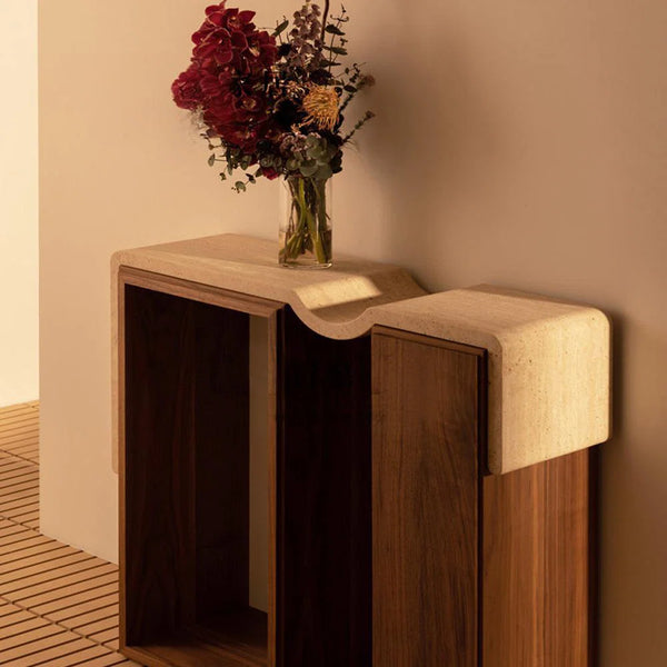 Mid-Century Modern Solid Wood Console Table for Entryway, Hallway & Living Room  Wooden Bazar