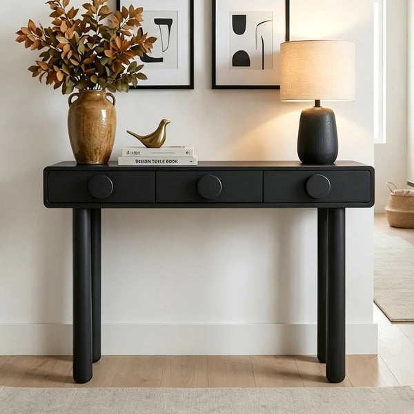 Mid-Century Modern Console Table with Solid Wood Legs for Entryway & Living Room  Wooden Bazar