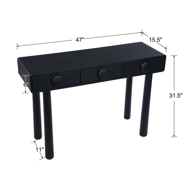 Mid-Century Modern Console Table with Solid Wood Legs for Entryway & Living Room  Wooden Bazar