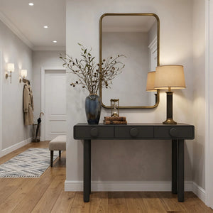Mid-Century Modern Console Table with Solid Wood Legs for Entryway & Living Room  Wooden Bazar
