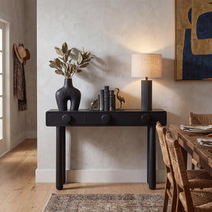 Mid-Century Modern Console Table with Solid Wood Legs for Entryway & Living Room  Wooden Bazar