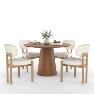 Mid Century Wooden Round Pedestal Dining Table Sets