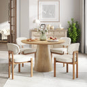 Mid Century Wooden Round Pedestal Dining Table Sets
