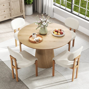 Mid Century Wooden Round Pedestal Dining Table Sets