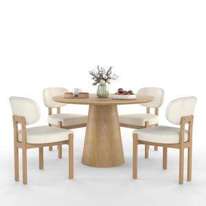Mid Century Wooden Round Pedestal Dining Table Sets
