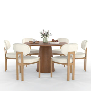 Mid Century Wooden Round Pedestal Dining Table Sets