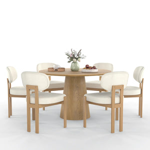 Mid Century Wooden Round Pedestal Dining Table Sets