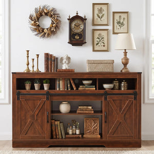 TV Media Console with Adjustable Shelf for Living Room  Wooden Bazar