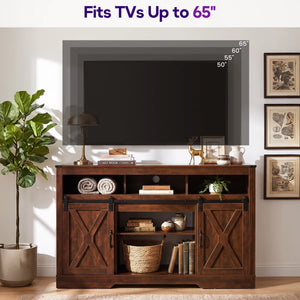 TV Media Console with Adjustable Shelf for Living Room  Wooden Bazar
