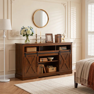 TV Media Console with Adjustable Shelf for Living Room  Wooden Bazar