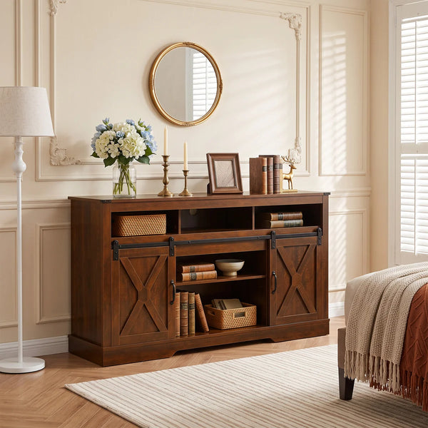 TV Media Console with Adjustable Shelf for Living Room  Wooden Bazar