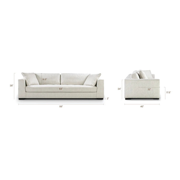 Cargon Modern Upholstered Fabric Sofa for Living Room