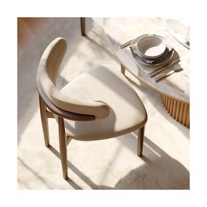 Kenoos Round Sintered Stone Dining Table Set with Chairs - Wooden Bazar