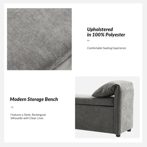 Gangun Upholstered Storage Bench with Pillows Designed to Resemble Elephant Ears