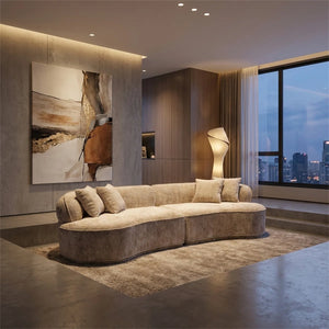 Modern Curved Oversized Sofa, Comfortable Fold-out Sofa Bed, Suitable For Living Rooms And Apartments
