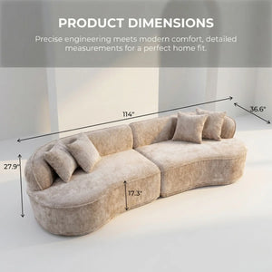 Modern Curved Oversized Sofa, Comfortable Fold-out Sofa Bed, Suitable For Living Rooms And Apartments