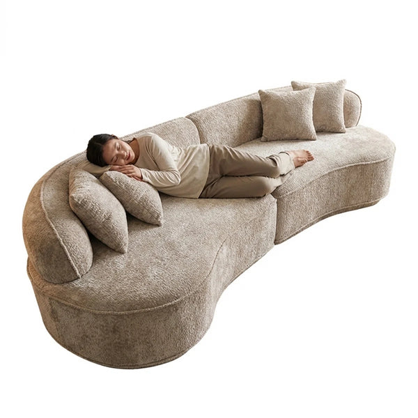 Modern Curved Oversized Sofa, Comfortable Fold-out Sofa Bed, Suitable For Living Rooms And Apartments