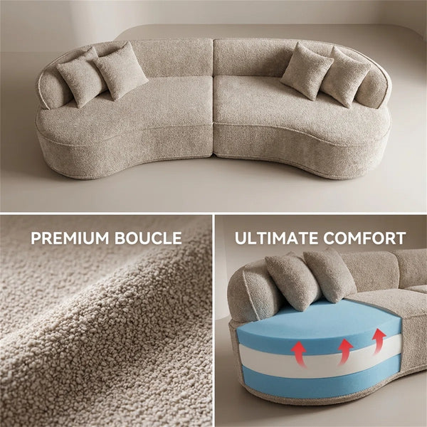 Modern Curved Oversized Sofa, Comfortable Fold-out Sofa Bed, Suitable For Living Rooms And Apartments