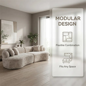 Modern Curved Oversized Sofa, Comfortable Fold-out Sofa Bed, Suitable For Living Rooms And Apartments