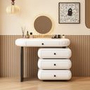 Modern Extendable Vanity Desk with LED Mirror, Storage Drawers & Reversible Left/Right Installation, Ultra Easy Assembly Makeup Table for Bedroom  Wooden Bazar