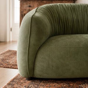 Hitong Organic Modern Curved Sectional Sofa in Green - Wooden bazar
