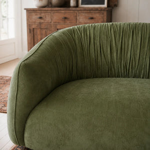 Hitong Organic Modern Curved Sectional Sofa in Green - Wooden bazar
