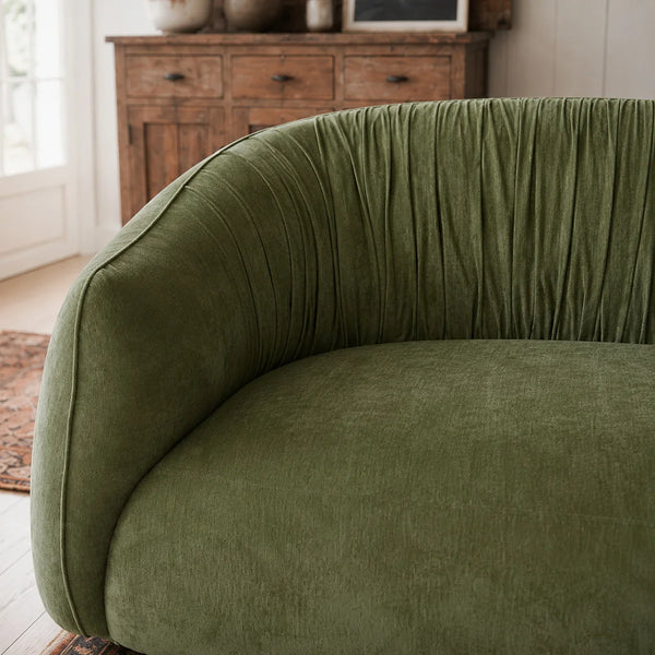 Hitong Organic Modern Curved Sectional Sofa in Green - Wooden bazar