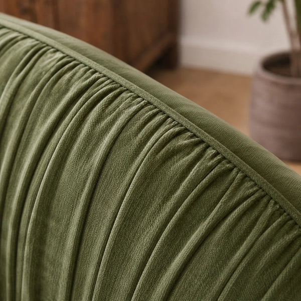 Hitong Organic Modern Curved Sectional Sofa in Green - Wooden bazar