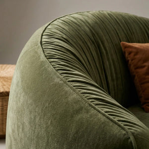 Hitong Organic Modern Curved Sectional Sofa in Green - Wooden bazar